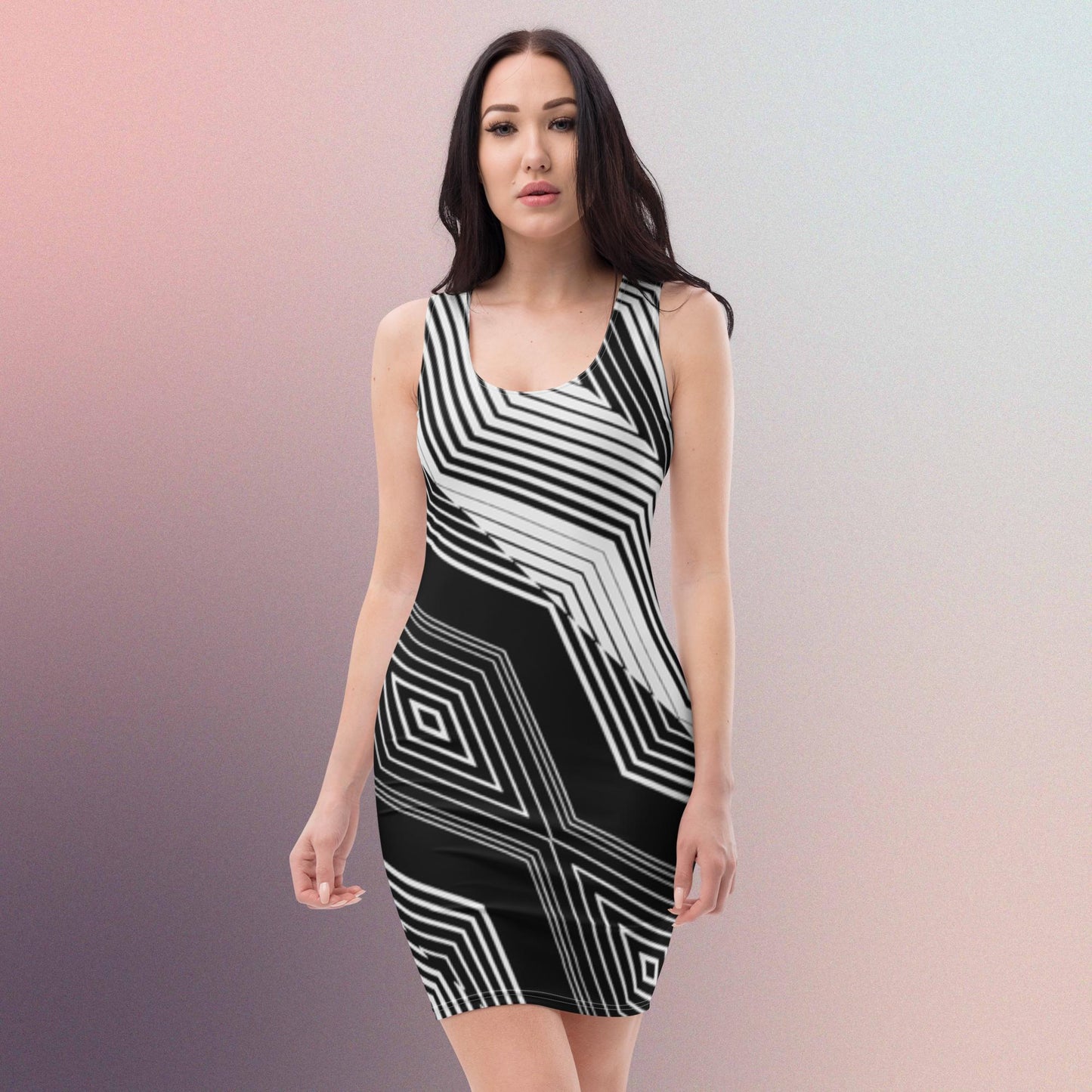 BLK WHT ZIG DRESS